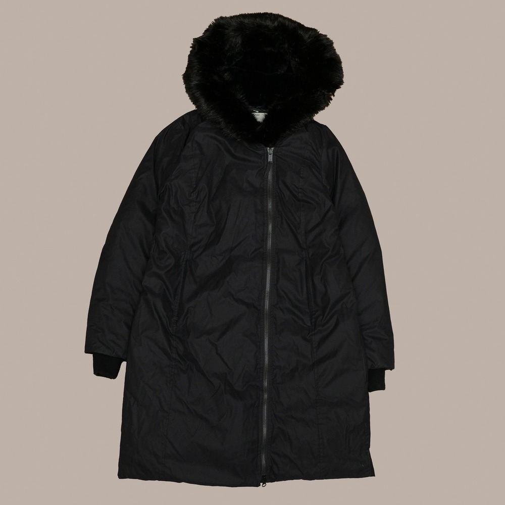 Aritzia Babaton St. Moritz Parka Black Zip Up Down Puffer Coat Fur Hood